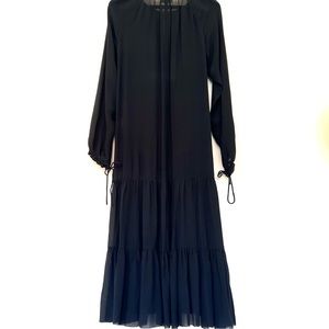Ethereal black dress in lightweight silk